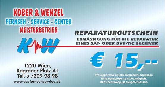 Gutschein für Reparatur einer SAT-Anlage oder Receiver