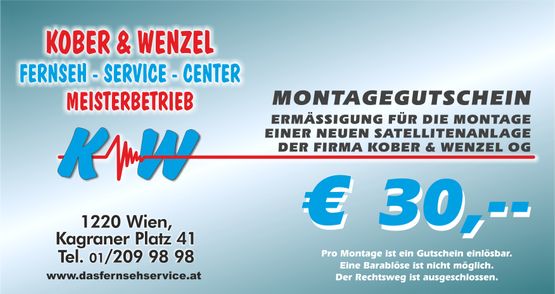 Montagegutschein für SAT-Anlage